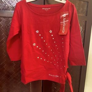 Chic Red "American Girl" top with silver stars